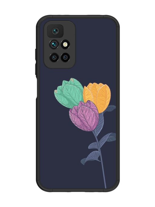 Flower Vector Glossy Metal Phone Cover for Xiaomi Redmi 10 Prime (2022)