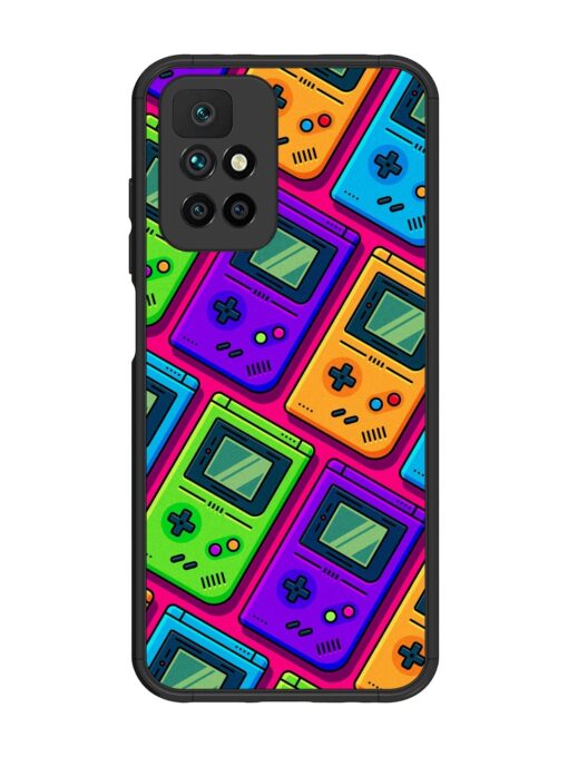 Game Seamless Pattern Glossy Metal Phone Cover for Xiaomi Redmi 10 Prime (2022) Zapvi