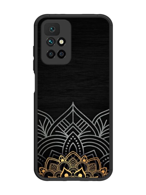 Decorative Golden Pattern Glossy Metal Phone Cover for Xiaomi Redmi 10 Prime (2022) Zapvi