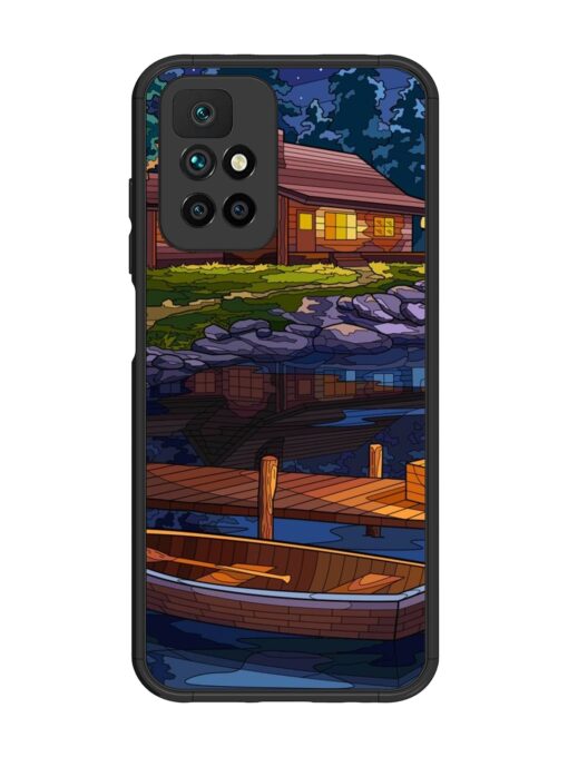 Village Night Scene Glossy Metal Phone Cover for Xiaomi Redmi 10 Prime (2022) Zapvi