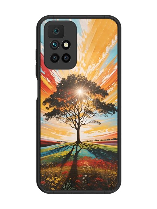 Abstract Tree Colorful Art Glossy Metal Phone Cover for Xiaomi Redmi 10 Prime (2022) Zapvi