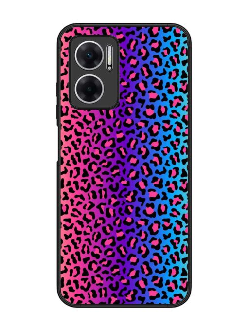 Colorful Leopard Seamless Glossy Metal Phone Cover for Xiaomi Redmi 11 Prime (5G)