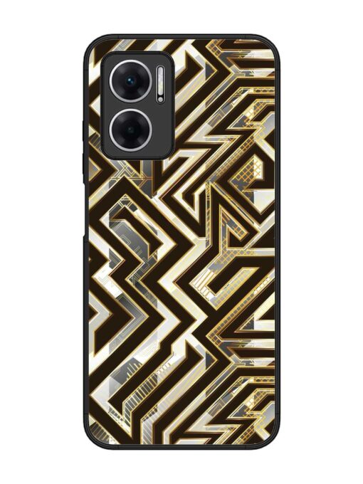 Technology Geometric Seamless Glossy Metal Phone Cover for Xiaomi Redmi 11 Prime (5G) Zapvi