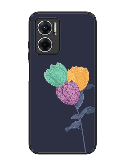 Flower Vector Glossy Metal Phone Cover for Xiaomi Redmi 11 Prime (5G)