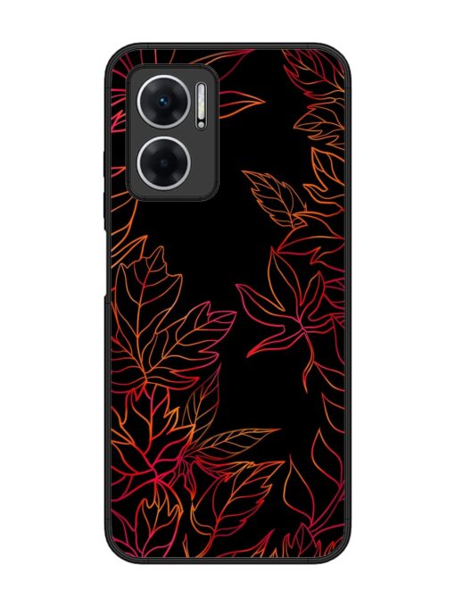 Red Floral Pattern Glossy Metal Phone Cover for Xiaomi Redmi 11 Prime (5G) Zapvi