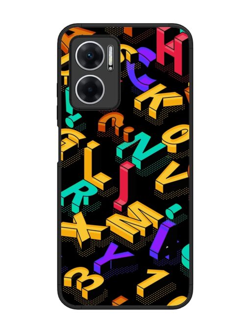 Seamless Pattern With Letters Glossy Metal Phone Cover for Xiaomi Redmi 11 Prime (5G) Zapvi