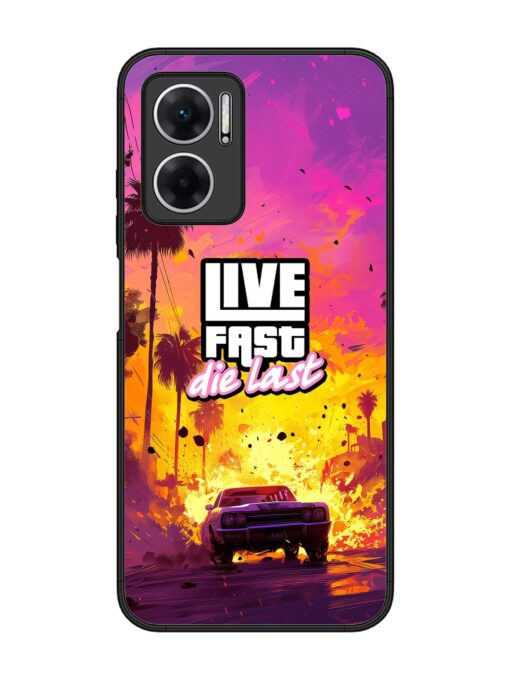 Live Fast Glossy Metal Phone Cover for Xiaomi Redmi 11 Prime (5G) Zapvi