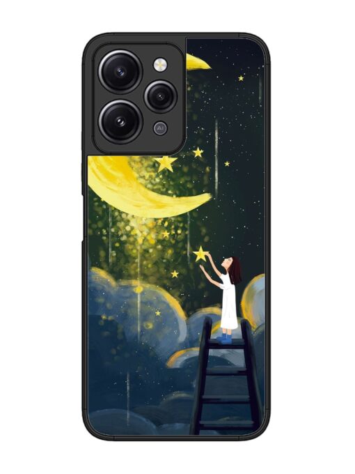 Moonlight Healing Night Illustration Glossy Metal TPU Phone Cover for Xiaomi Redmi 12 (4G) Zapvi