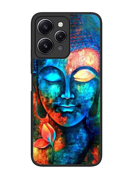 Buddha Painting Glossy Metal Phone Cover for Xiaomi Redmi 12 (4G) Zapvi