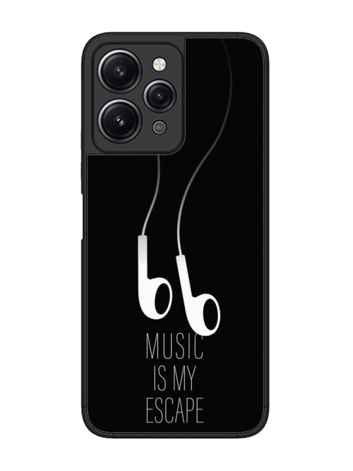 Music Is My Escape Glossy Metal Phone Cover for Xiaomi Redmi 12 (4G) Zapvi