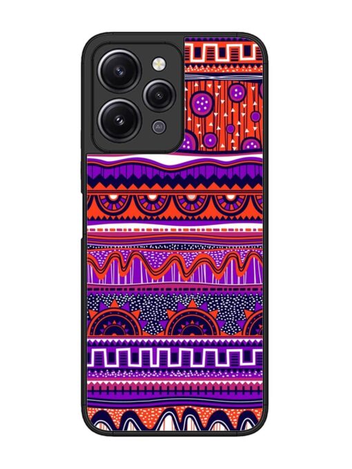 Ethnic Seamless Pattern Glossy Metal TPU Phone Cover for Xiaomi Redmi 12 (4G) Zapvi