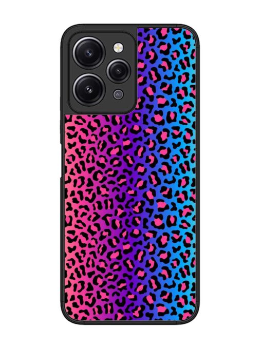 Colorful Leopard Seamless Glossy Metal Phone Cover for Xiaomi Redmi 12 (4G) Zapvi