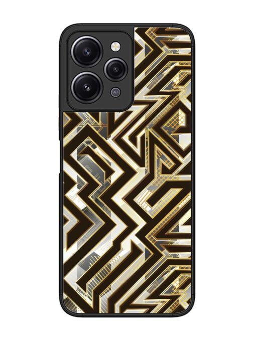 Technology Geometric Seamless Glossy Metal Phone Cover for Xiaomi Redmi 12 (4G)