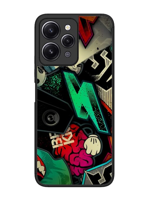 Graffiti Art Glossy Metal Phone Cover for Xiaomi Redmi 12 (4G) Zapvi