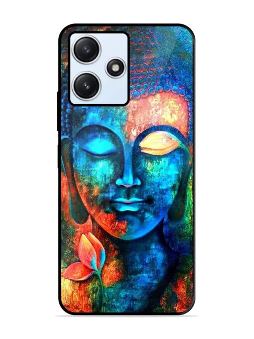 Buddha Painting Glossy Metal Phone Cover for Xiaomi Redmi 12 (5G)