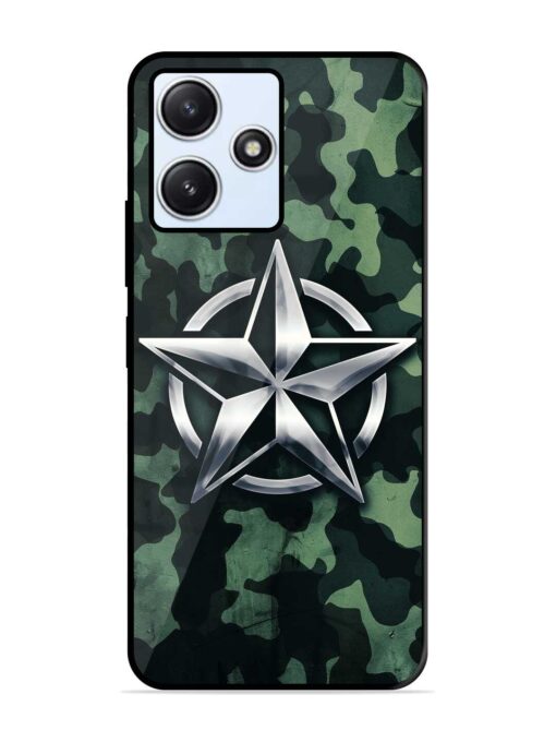 Indian Army Star Design Glossy Metal Phone Cover for Xiaomi Redmi 12 (5G) Zapvi