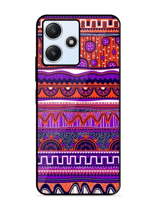 Ethnic Seamless Pattern Glossy Metal TPU Phone Cover for Xiaomi Redmi 12 (5G)