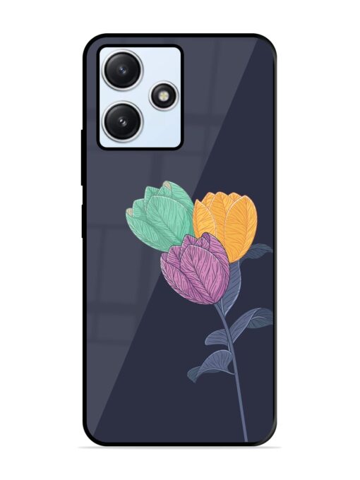 Flower Vector Glossy Metal Phone Cover for Xiaomi Redmi 12 (5G)