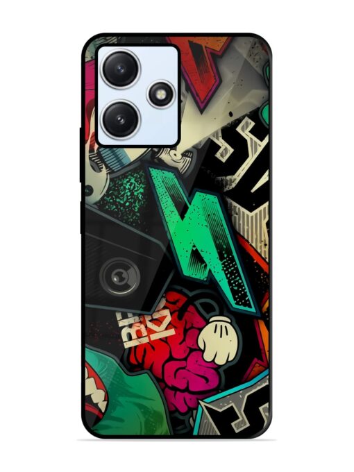 Graffiti Art Glossy Metal Phone Cover for Xiaomi Redmi 12 (5G)