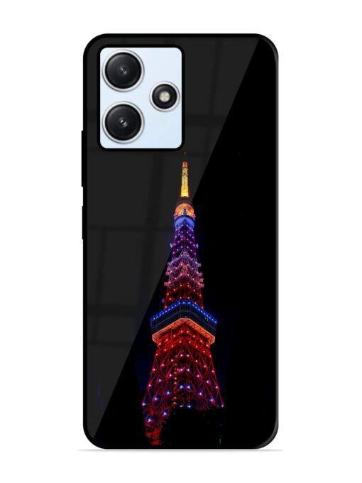 Eiffel Tower Night View Glossy Metal Phone Cover for Xiaomi Redmi 12 (5G)