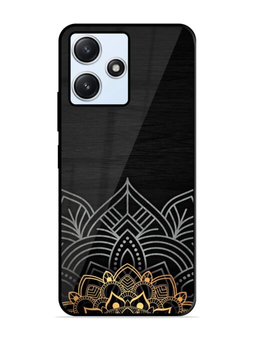 Decorative Golden Pattern Glossy Metal Phone Cover for Xiaomi Redmi 12 (5G) Zapvi