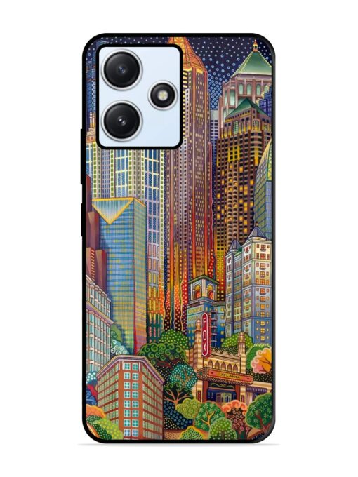 Cityscapes Art Glossy Metal Phone Cover for Xiaomi Redmi 12 (5G)