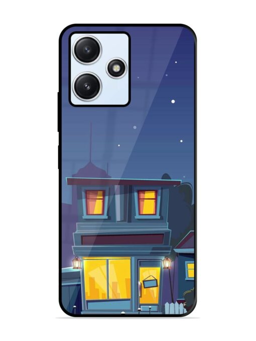 Vector Night House Glossy Metal Phone Cover for Xiaomi Redmi 12 (5G) Zapvi