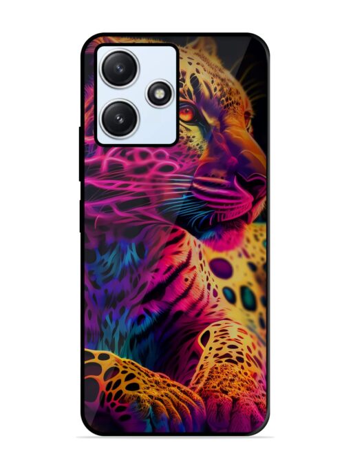 Leopard Art Glossy Metal Phone Cover for Xiaomi Redmi 12 (5G)