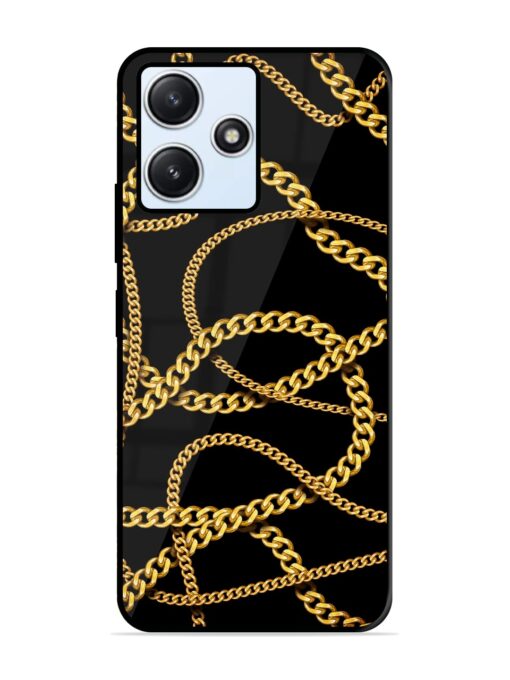 Decorative Golde Chain Glossy Metal Phone Cover for Xiaomi Redmi 12 (5G)