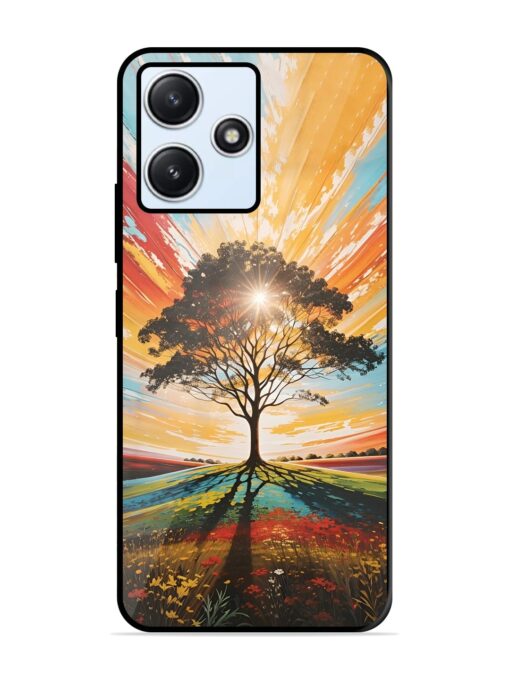 Abstract Tree Colorful Art Glossy Metal Phone Cover for Xiaomi Redmi 12 (5G)