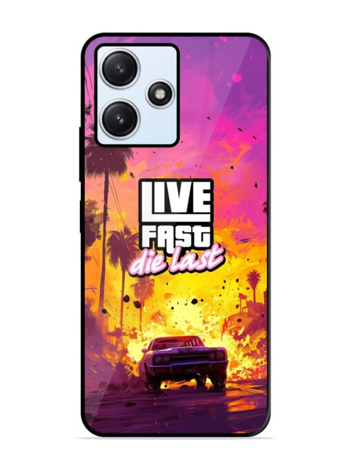 Live Fast Glossy Metal Phone Cover for Xiaomi Redmi 12 (5G)