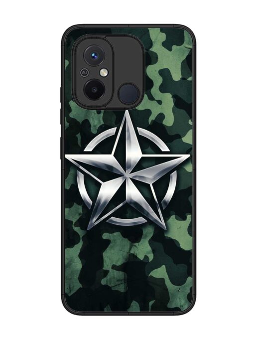 Indian Army Star Design Glossy Metal Phone Cover for Xiaomi Redmi 12C Zapvi