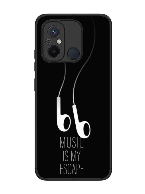 Music Is My Escape Glossy Metal Phone Cover for Xiaomi Redmi 12C Zapvi