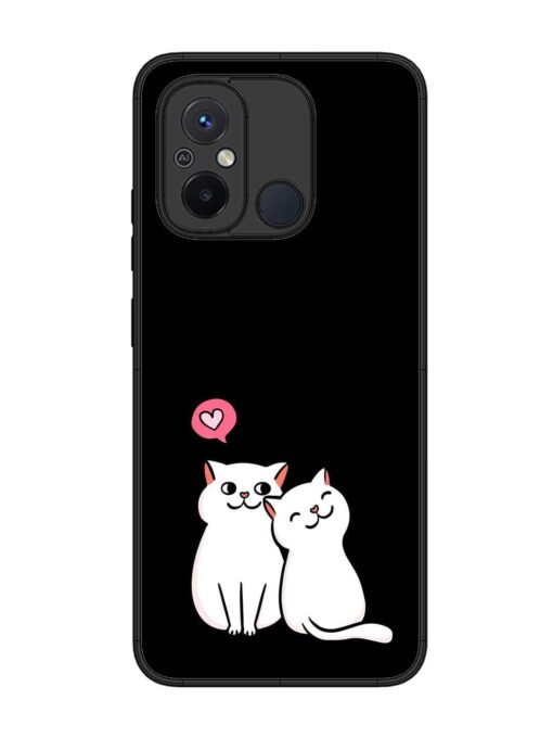 Cat Love Glossy Metal Phone Cover for Xiaomi Redmi 12C Zapvi