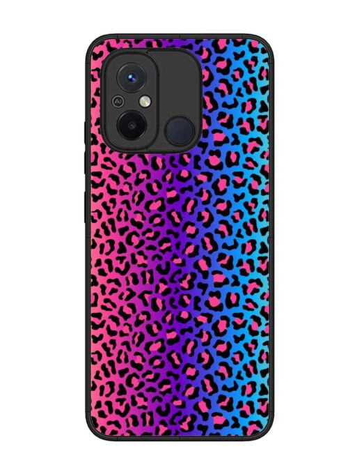 Colorful Leopard Seamless Glossy Metal Phone Cover for Xiaomi Redmi 12C Zapvi