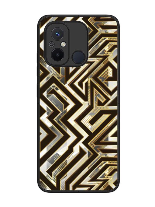 Technology Geometric Seamless Glossy Metal Phone Cover for Xiaomi Redmi 12C Zapvi