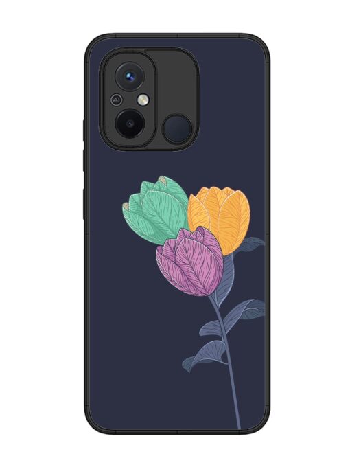 Flower Vector Glossy Metal Phone Cover for Xiaomi Redmi 12C Zapvi