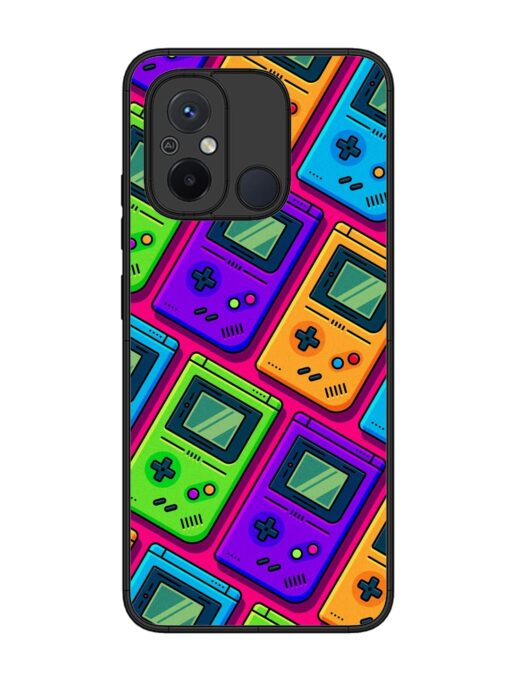 Game Seamless Pattern Glossy Metal Phone Cover for Xiaomi Redmi 12C Zapvi