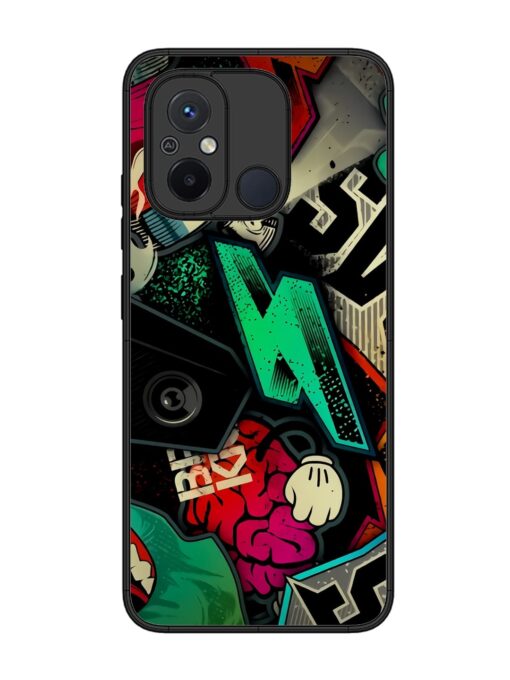 Graffiti Art Glossy Metal Phone Cover for Xiaomi Redmi 12C Zapvi