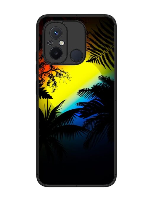 Colorful Sunset With Palm Trees Glossy Metal Phone Cover for Xiaomi Redmi 12C Zapvi