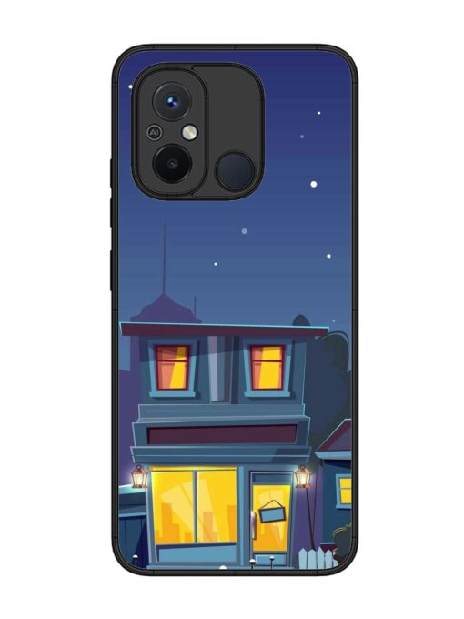 Vector Night House Glossy Metal Phone Cover for Xiaomi Redmi 12C Zapvi