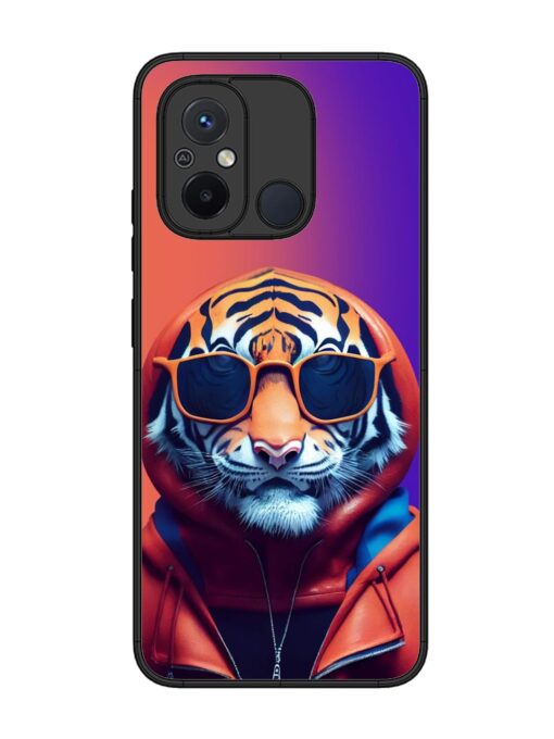 Tiger Animation Glossy Metal Phone Cover for Xiaomi Redmi 12C Zapvi