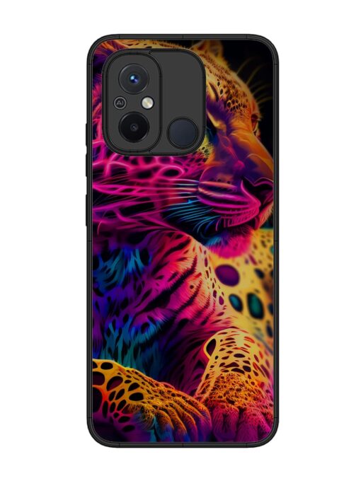 Leopard Art Glossy Metal Phone Cover for Xiaomi Redmi 12C Zapvi