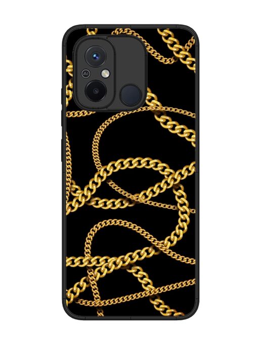 Decorative Golde Chain Glossy Metal Phone Cover for Xiaomi Redmi 12C Zapvi