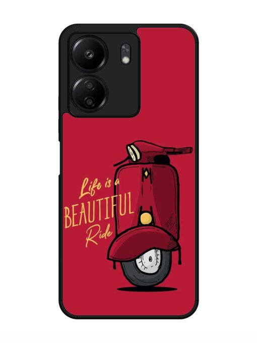 Life Is Beautiful Rides Glossy Metal Phone Cover for Xiaomi Redmi 13C (4G)