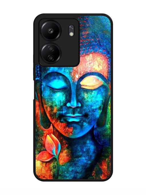 Buddha Painting Glossy Metal Phone Cover for Xiaomi Redmi 13C (4G)