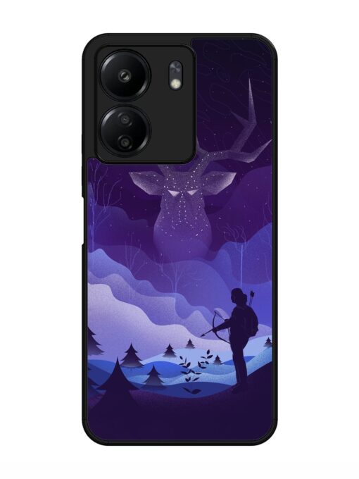 Deer Forest River Glossy Metal Phone Cover for Xiaomi Redmi 13C (4G)