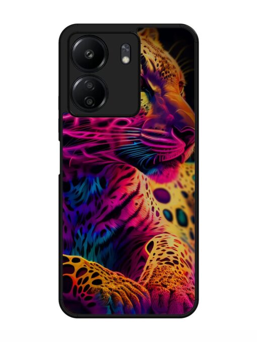 Leopard Art Glossy Metal Phone Cover for Xiaomi Redmi 13C (4G)