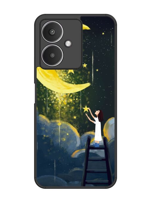 Moonlight Healing Night Illustration Glossy Metal TPU Phone Cover for Xiaomi Redmi 13C (5G) Zapvi