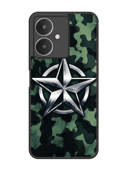 Indian Army Star Design Glossy Metal Phone Cover for Xiaomi Redmi 13C (5G) Zapvi